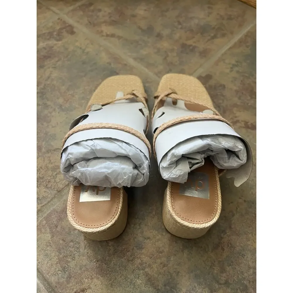 NEW dv dolce vita | lumena strappy slide block-heel sandals | size 8 | raffia - Picture 8 of 8